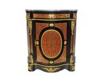 Casa Padrino Cassettone Barocco Boulle Nero/Oro/Rosso Con Piano In Marmo 80 X H105 Cm - Mobile Credenza