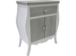Casa Padrino Cassettiera In Stile Country A 2 Ante E Cassetto Bianco/Grigio Antico 65 X 34 X H. 76 Cm - Mobili In Stile Country