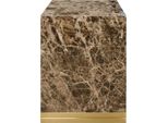 Tavolino Casa Padrino Con Marmo Grigio-Nero E Base Dorata 40 X 40 X H. 50 Cm - Decorazione Soggiorno