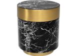 Tavolino Casa Padrino Nero/Ottone Ø 45 X H. 53 Cm - Qualità Eccellente