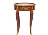 Casa Padrino Tavolino Barocco In Mogano Intarsiato/Oro H75 X 55 Cm - Tavolo Stile Antico Luigi Xvi - Mobili