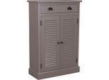 Casa Padrino Cassettiera In Stile Country Grigio 85 X 37 X H. 120 Cm - Mobili In Stile Country