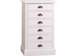 Casa Padrino Cassettiera In Stile Country Bianco 60 X 41 X H. 97 Cm - Mobili In Stile Country