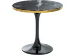 Tavolino Casa Padrino Colore Nero/Ottone Ø 55 X H. 52,5 Cm - Collezione Luxury