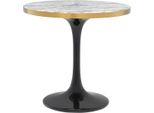 Tavolino Casa Padrino Grigio / Ottone / Nero Ø 55 X H. 52,5 Cm - Mobili