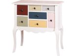 Casa Padrino Cassettiera Di Design Con 7 Cassetti Bianco / Multicolore 80 X 48 X H. 82 Cm - Mobili Stile Country
