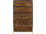 Casa Padrino Cassettiera Con 5 Cassetti Marrone / Argento 60 X 40 X H. 110 Cm - Mobili