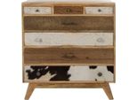 Casa Padrino Cassettiera In Stile Country Con 7 Cassetti Colori Naturali / Multicolore 70 X 30 X H. 80 Cm - Mobili In Stile Country