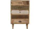 Casa Padrino Cassettiera In Stile Country Con 5 Cassetti Colori Naturali / Multicolore 48 X 27 X H. 80 Cm - Mobili In Stile Country