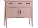 Casa Padrino Cassettiera In Stile Country Con 3 Cassetti E 2 Ante Rosa 100 X 41 X H. 90 Cm - Mobili In Stile Country