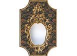 Casa Padrino Specchio Barocco Multicolore / Nero / Oro Antico 65 X H. 99 Cm - Specchio Da Parete Barocco Con Disegno Floreale
