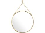 Casa Padrino Specchio Da Parete In Acciaio Inox Oro Ø 65 X 3 X H. 97 Cm - Specchio Per Armadio - Specchio Per Soggiorno - Specchio Per Camera Da Letto - Qualità Lusso