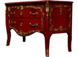 Casa Padrino Cassettone Barocco Rosso/Oro Stile Antico 130 Cm - Realizzato A Mano In Legno Massello - Edizione Limitata