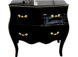 Casa Padrino Cassettiera Barocca Oro Nero Con Piano In Vetro 85 Cm - Mobili Barocchi