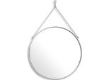 Casa Padrino Specchio Da Parete In Acciaio Inox Argento Ø 65 X 3 X H. 97 Cm - Specchio Per Armadio - Specchio Per Soggiorno - Specchio Per Camera Da Letto - Collezione Lusso