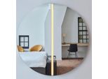 Casa Padrino Specchio Ø 150 Cm - Specchio Da Parete Rotondo Con Striscia Led - Specchio Per Soggiorno Hotel Ristorante Boutique