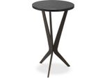 Tavolino Casa Padrino Colore Nero / Bronzo Ø 30,5 X H. 52 Cm - Tavolino Rotondo Con Piano In Granito E Gambe In Metallo - Mobili Soggiorno - Mobili