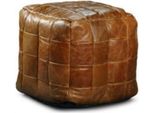 Casa Padrino Sgabello In Pelle Marrone 45 X 45 X H. 45 Cm - Sgabello In Vera Pelle A Forma Di Cubo - Poggiapiedi - Mobili Da Soggiorno