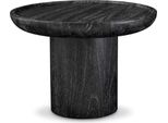 Tavolino Casa Padrino Nero Grigio Ø 64,5 X H. 46 Cm - Tavolino Rotondo In Legno Massiccio - Mobili Da Salotto In Legno Massiccio - Qualità Lusso