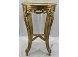Casa Padrino Tavolino Barocco Oro/Crema - Tavolino Artigianale In Legno Massello Con Piano In Marmo - Mobili Da Soggiorno In Stile Barocco - Mobili In Stile Antico - Arredamento Barocco - Mobili Barocchi