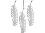 Piume Appese Per Decorazioni Natalizie, Ciondolo Di Piume Glitterate, Matrimonio, Decorazione Bianca 19Cm, Set Di 12