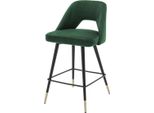 Casa Padrino Sgabello Verde/Nero 50 X 50 X H. 90 Cm - Sgabello Con Schienale