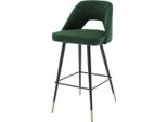 Casa Padrino Sgabello Verde/Nero 50 X 50 X H. 100 Cm - Sgabello Con Schienale