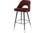 Casa Padrino Sgabello Da Bar Rosso Bordeaux / Nero 50 X 50 X H. 100 Cm - Sgabello Da Bar Con Schienale