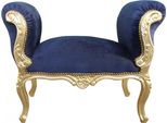 Casa Padrino Sgabello Barocco Sgabello Blu Reale / Oro - Panchina
