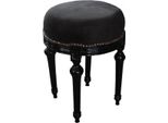 Sgabello Barocco Casa Padrino - Sgabello Rotondo Nero / Nero - Sgabello Barocco Arredo