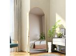 Specchio Ad Arco A Figura Intera, Specchio Da Terra 162 X 53 Cm Con Cornice In Alluminio Dorato, Grande Specchio Da Parete, Specchio Da Pavimento Per Camera Da Letto, Ingresso, Corridoio, Decorazione Della Casa