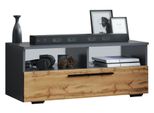 Mobili Tv Arila Antracite / Miele Di Quercia A. 39 X L. 95 X P. 40 Cm