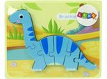 Puzzle Di Legno Dinosauro Brachiosaurus Blu