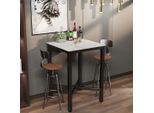 Wisfor Tavolo Da Bar Tavolo Da Cucina, Tavolo Da Pranzo In Marmo, Tavolo Da Bar Per Sala Da Pranzo, Cucina, Sala Feste, Con Struttura In Metallo, 70X70X105Cm