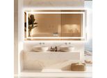 Wisfor Specchio Da Bagno A Led Con Altoparlante Bluetooth, Specchio Da Bagno 160×80 Cm Con Illuminazione A 3 Colori, Specchio Da Parete A Led Dimmerabile Senza Nebbia