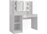 Vicco Tavolo Da Toeletta Sherry, 119.8 Cm 8 Parti, Bianco/Bianco Lucido