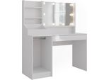 Vicco Tavolo Da Toeletta Sherry, 119.8 Cm 4 Parti, Bianco/Bianco Lucido