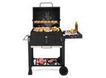 Carrello Per Barbecue A Carbonella Fch Con Ripiani Laterali, Coperchio, Ruote, 116X57X108Cm