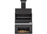 Elegante Camino Barbecue In Acciaio Inox Nero Per Giardino E Patio