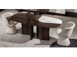 Elegante Set Da Pranzo In Legno Marrone Dal Design Raffinato