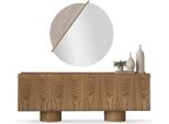 Credenza Credenza Con Specchio Gruppo Cassettiera Legno Marrone Sala Da Pranzo Alta Qualità