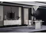 Elegante Set Da Pranzo Tavolo Da Pranzo 4 Sedie Credenza Specchio Moderno 7 Pezzi Legno Bianco