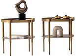 Tavolino Duo In Acciaio Inox - Moderno E Con Una Superficie Elegante.