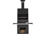 Moderno Camino Barbecue In Acciaio Inox Nero Per Giardino E Terrazza