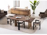Set Sala Da Pranzo Tavolo Da Pranzo 4X Sedie Mobili Moderni Alta Qualità Marrone Lussuoso