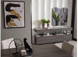Cassettiera Grigia Credenza Specchio Mobile In Legno Credenza Lusso