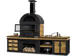 Cucina Da Esterno Elegante E Moderna In Legno Nero E Acciaio Inox