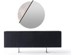 Credenza Credenza Con Specchio Gruppo Cassettiera Legno Nero Sala Da Pranzo Alta Qualità