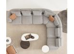 Set Da Salotto Moderno Grigio In Tessuto E Legno