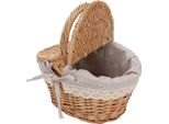 Cestino Da Picnic In Vimini Con Doppio Coperchio, Manico E Fodera Rimovibile Cestino Da Picnic Intrecciato A Mano Per Viaggi All'aperto